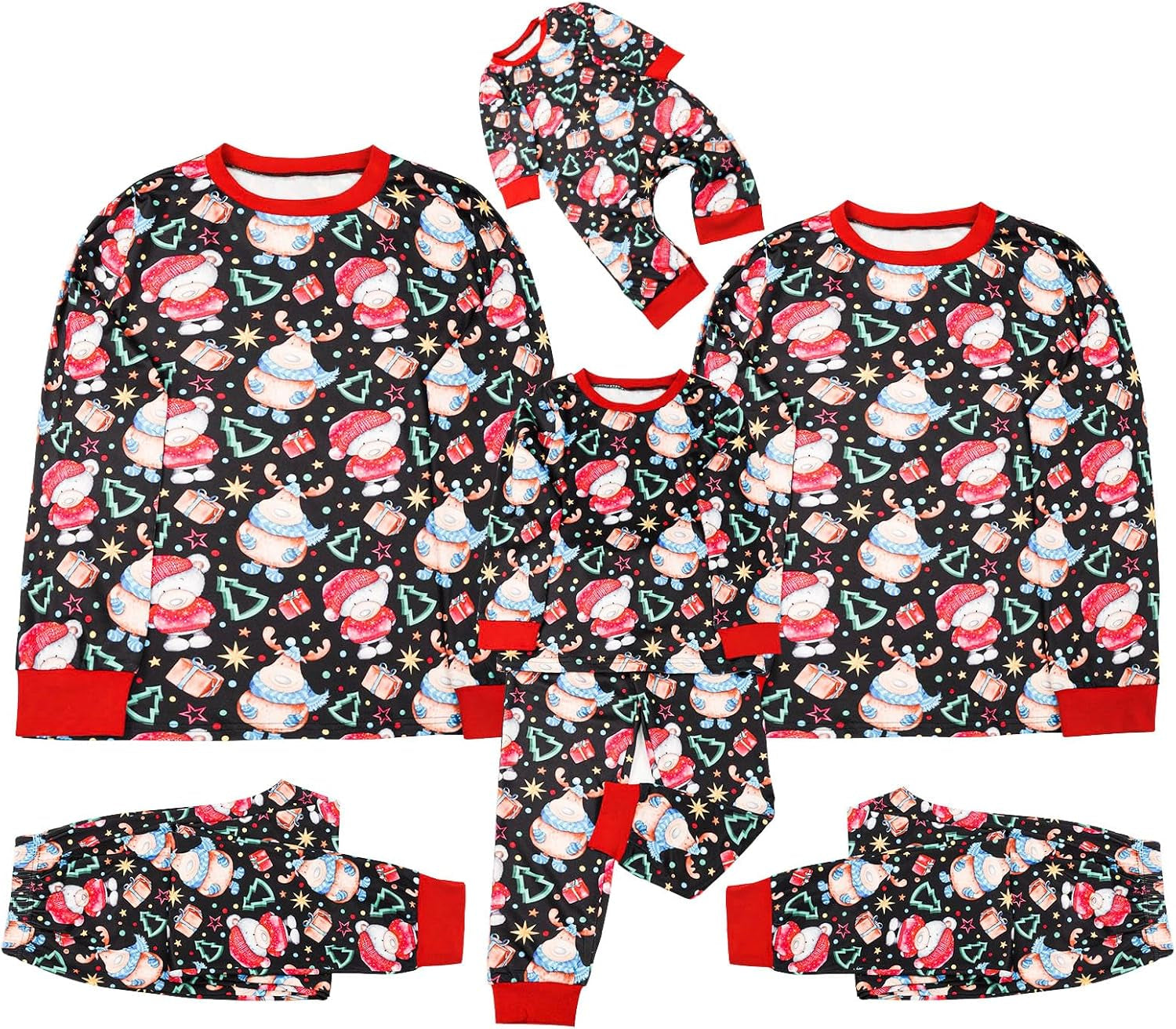 Christmas Pajamas for Family Matching Family Pajamas Sets Xmas Elk Reindeer Print Family Xmas Sleepwear Set