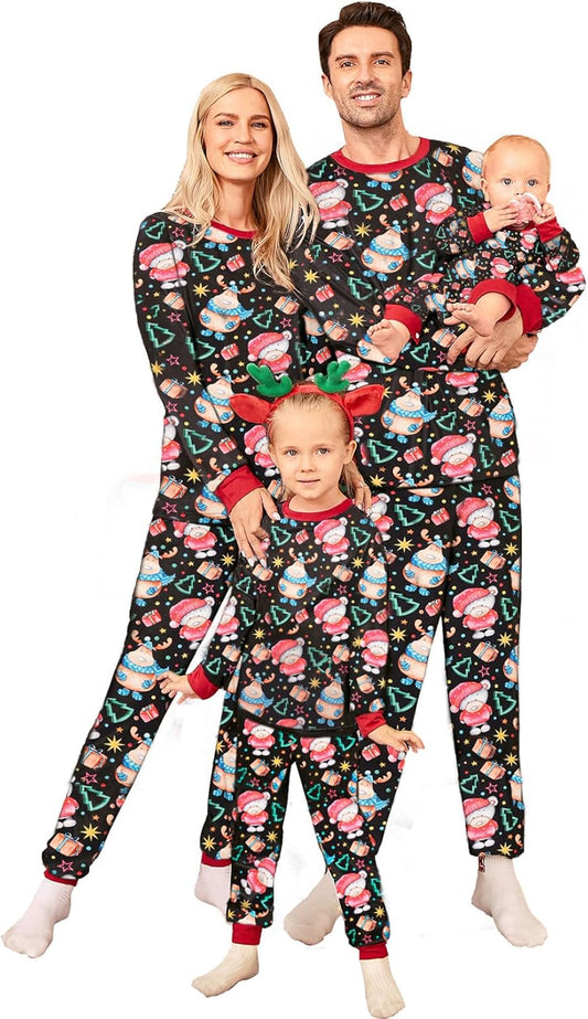 Christmas Pajamas for Family Matching Family Pajamas Sets Xmas Elk Reindeer Print Family Xmas Sleepwear Set